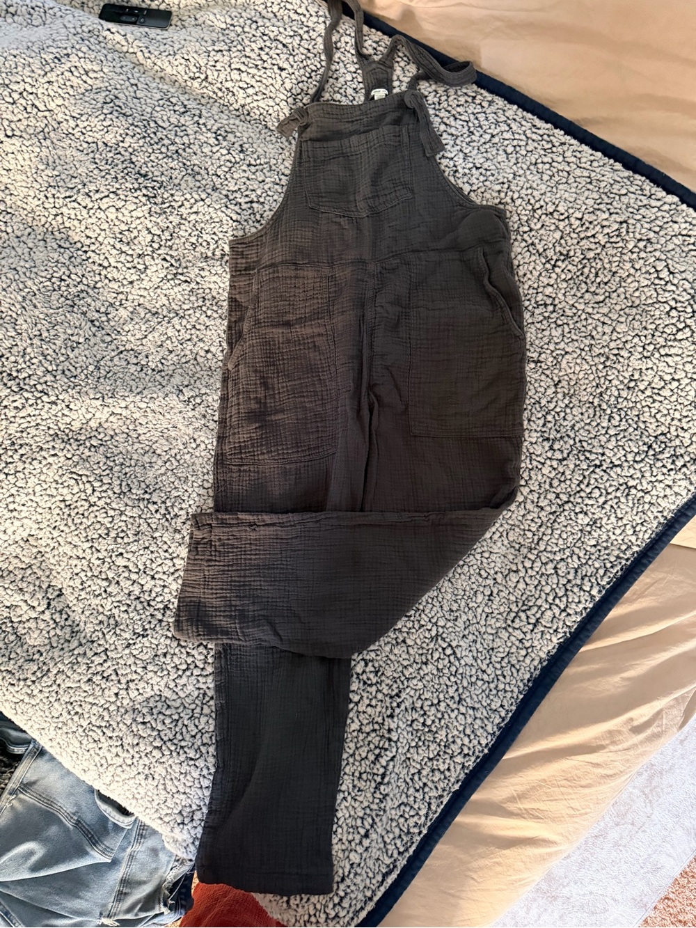 aerie Charcoal Gauze Jumpsuit Overalls Women’s M